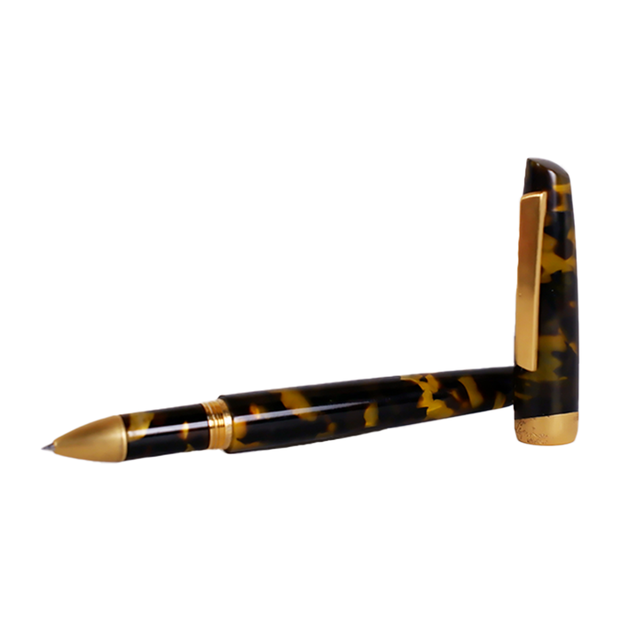 Jean-Pierre Lepine Yuzu tortoise rollerball pen with a sleek tortoise shell design and smooth writing tip.