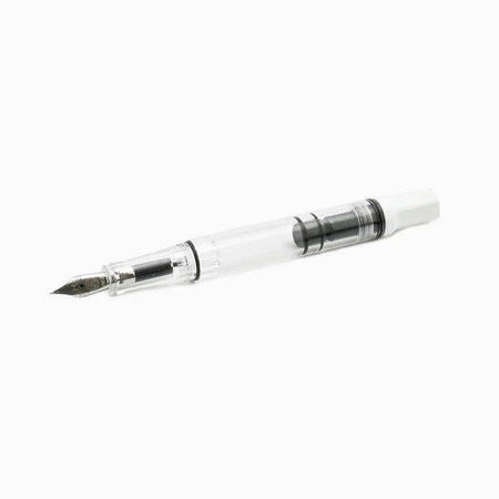 Twsbi Eco White fountain pen with extra-fine steel nib and sleek white body, ideal for smooth writing and professional use.