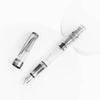 Twsbi Diamond 580 ALR Nickel Gray fountain pen with sleek design and fine nib, showcasing the elegant pen body and clip.