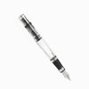 Twsbi Diamond 580AL R black fountain pen with gold accents, featuring an elegant design and fine nib for smooth writing.