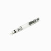 Twsbi Diamond 580 Clear fountain pen with transparent body and gold accents, featuring an extra-fine nib.