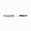 Twsbi Diamond 580 Clear fountain pen with transparent body and gold accents, featuring an extra-fine nib.