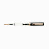 Twsbi Diamond 580 fountain pen in Smoke Rose Gold II with an extra-fine nib, showcasing elegant gold and smoky gray finish.