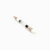 Twsbi Diamond 580 White Rose Gold II fountain pen with gold accents and white resin body, close-up of the elegant writing instrument.