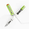 Twsbi Eco Glow Green fountain pen with translucent green barrel and silver accents, featuring an extra-fine nib.