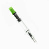 Twsbi Eco Glow Green fountain pen with a sleek green body and fine nib, showcasing its elegant design and pen clip.