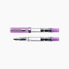 Twsbi Eco Glow Purple fountain pen with an extra-fine nib, featuring a vibrant purple body and sleek design.