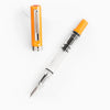 Twsbi Eco-T Saffron fountain pen with an extra-fine nib, featuring a vibrant saffron-colored body and sleek design.