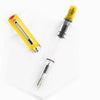 Twsbi Eco transparent yellow fountain pen with an extra-fine nib, showcasing its vibrant yellow and clear barrel design.
