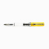 Twsbi Eco transparent yellow fountain pen with an extra-fine nib, showcasing its vibrant yellow barrel and sleek design.