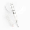 Twsbi Go Clear fountain pen with transparent body and fine nib, showcasing its sleek design and ink reservoir.