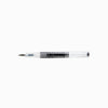 Twsbi Go Smoke fountain pen with transparent smoky barrel and fine nib, showcasing its sleek design and elegant craftsmanship.