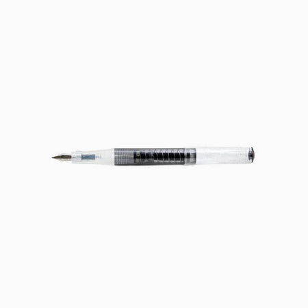 Twsbi Go Smoke fountain pen with transparent smoky barrel and fine nib, showcasing its sleek design and elegant craftsmanship.