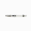 Twsbi Vac Mini Clear fountain pen with extra-fine nib, transparent body showcasing internal components.