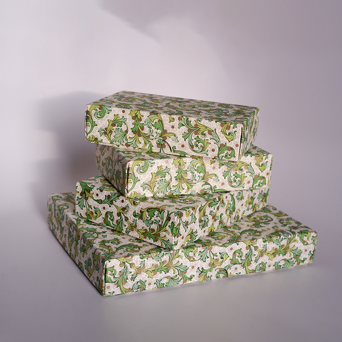 Green Florentine Rossi notecards featuring elegant stationery design with intricate patterns and high-quality paper.