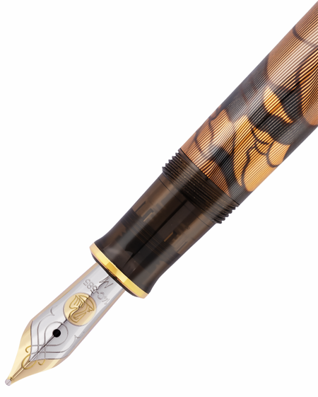 Pelikan SOUVERÄN M600 Art Collection Georg Tippel fountain pen with gold nib and marbled green body.