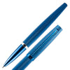 Blue Diplomat Viper rollerball pen with sleek design and metallic finish, shown in close-up shot.