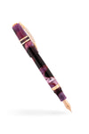 Visconti Homo Sapiens Iris Garden fountain pen with a sleek design and intricate iris garden pattern on the body.