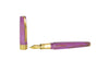 Visconti Mirage Mythos Aphrodite fountain pen with fine nib, featuring intricate design and vibrant colors on the pen body.