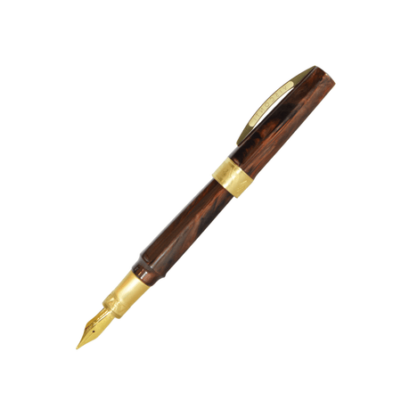 Visconti Mirage Mythos Apollo fountain pen with a fine nib, featuring intricate design and luxurious craftsmanship.