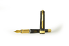 Visconti Opera Gold Black fountain pen with gold accents, fine nib, elegant black and gold design for writing and collection.