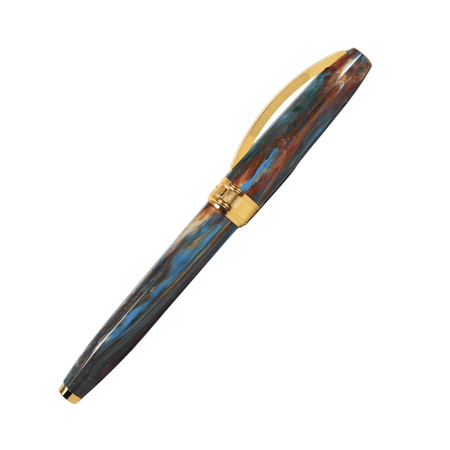 Visconti Van Gogh Oiran fountain pen with detailed artwork and fine nib, showcasing intricate design and high-quality craftsmanship.