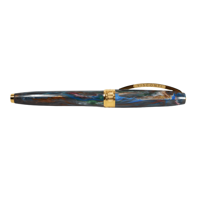 Visconti Van Gogh Oiran fountain pen with fine nib, featuring intricate artwork inspired by Japanese Oiran design.