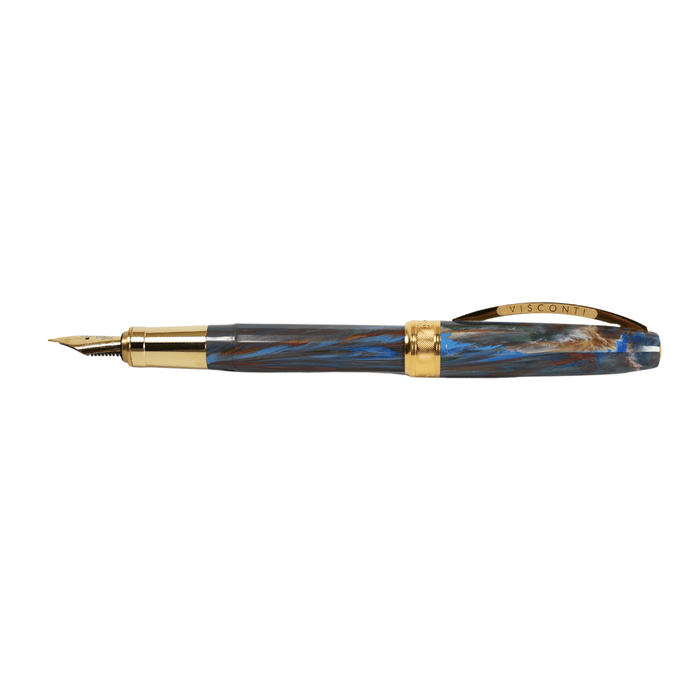 Visconti Van Gogh Oiran fountain pen with intricate design and fine nib, showcasing elegant craftsmanship.
