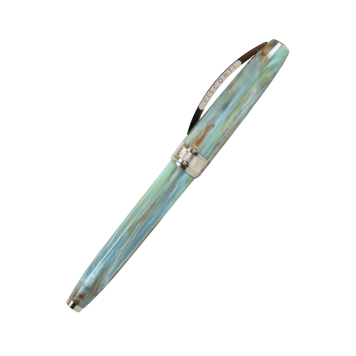 Visconti Van Gogh self-portrait fountain pen with fine nib, featuring detailed artwork on the pen body.