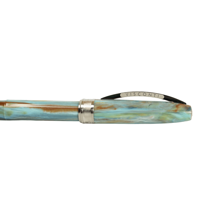 Visconti Van Gogh Self Portrait fountain pen with fine nib, featuring artistic design inspired by Van Gogh's self-portrait artwork.