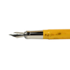 Visconti Van Gogh Sunflower fountain pen with fine nib, showcasing vibrant sunflower artwork on the pen body.