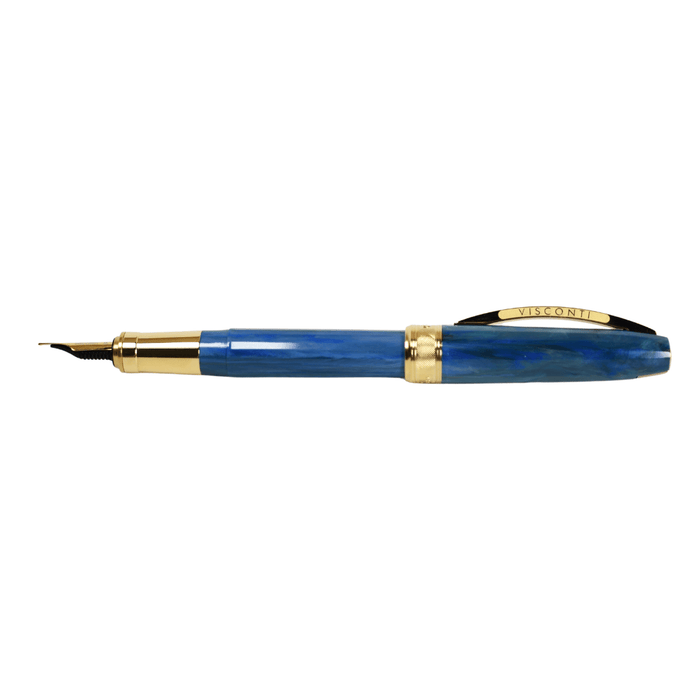 Visconti Van Gogh Wheatfield with Crows fountain pen with detailed floral and landscape design in close-up view.