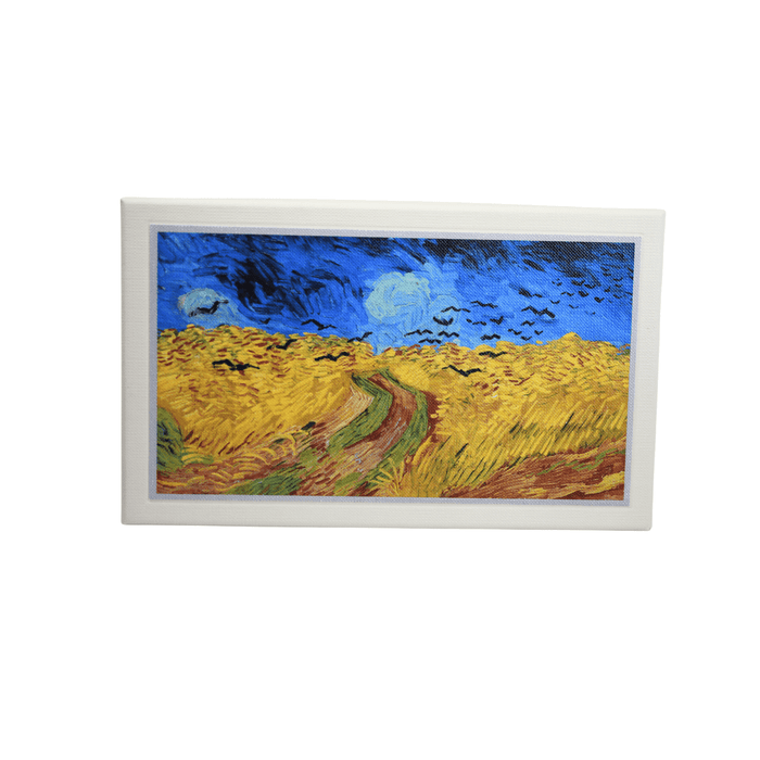 Visconti fountain pen featuring Van Gogh Wheatfield with Crows artwork on the barrel, fine nib, artistic and collectible writing instrument.