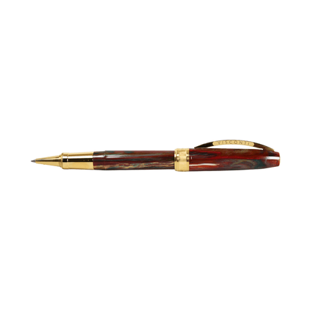 Visconti Van Gogh Flower Plum Orchard rollerball pen with decorative art-inspired design and sleek black ink cartridge.
