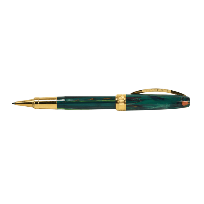 Visconti Van Gogh Novel Reader rollerball pen with detailed artwork and elegant design, featuring a sleek ink writing tip.