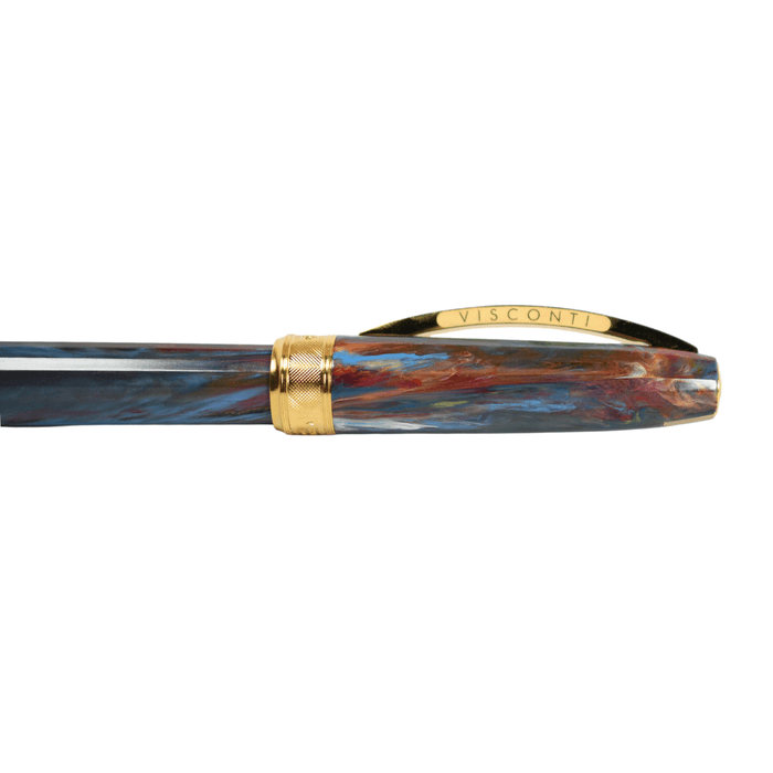 Visconti Van Gogh Oiran rollerball pen with intricate design and gold accents, showcasing a luxurious writing instrument.