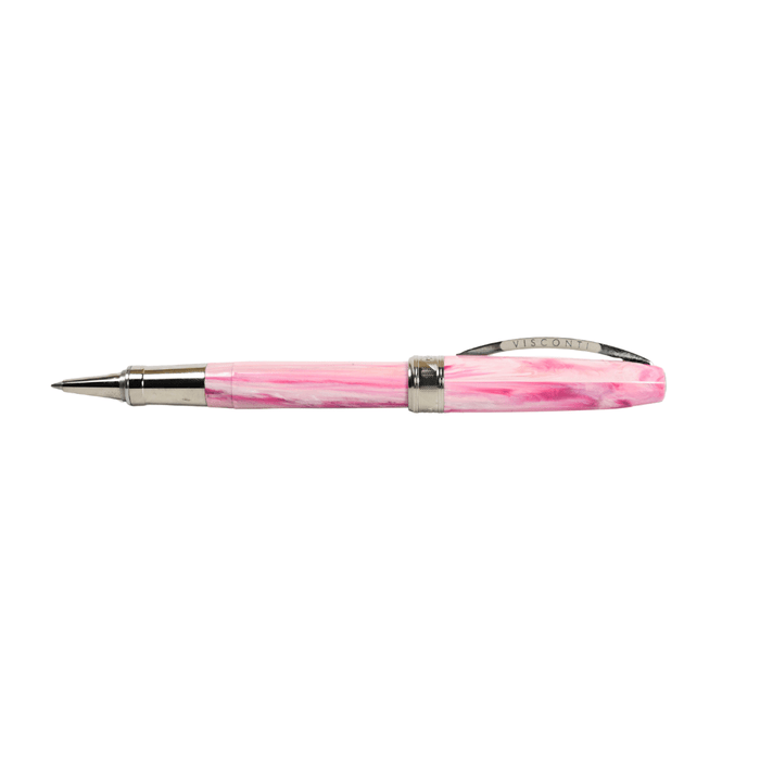 Visconti Van Gogh Souvenir de Mauve rollerball pen with marbled purple and blue resin finish.