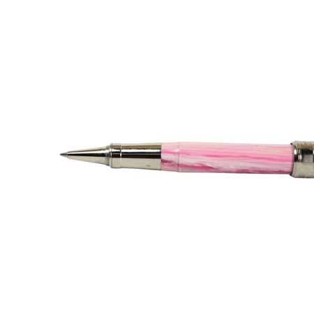 Visconti Van Gogh Souvenir de Mauve rollerball pen with a decorative design and black ink, featuring a sleek silver clip.
