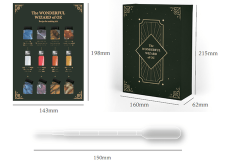Wearingeul Fountain Pen Ink from The Wonderful Wizard of Oz Spell Book Set, vibrant ink bottle with colorful label.