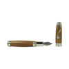 Jean-Pierre Lepine Indigo Classic Murano fountain pen with walnut wood body and gold accents, showcasing elegant craftsmanship.