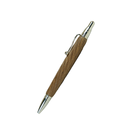 Jean-Pierre Lepine Indigo Classic Murano walnut ballpoint pen with wooden barrel and metal accents.
