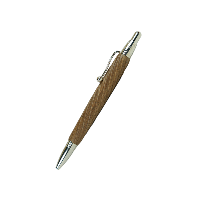 Jean-Pierre Lepine Indigo Classic Murano walnut ballpoint pen with wooden barrel and metal accents.