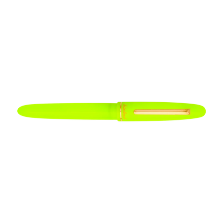 Yellow Esterbrook Estie Funky Town fountain pen with closed cap and glossy finish.