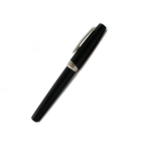 Black Jean-Pierre Lepine Yuzu rollerball pen with sleek design and smooth writing tip, shown in the image.