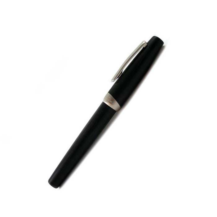Black Jean-Pierre Lepine Yuzu rollerball pen with sleek design and smooth writing tip, shown in the image.