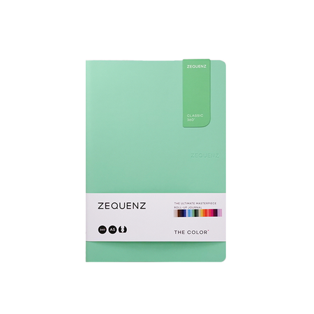 Green Zequenz Color Journals A5 with dotted pages, featuring a vibrant cover and compact size for writing and note-taking.