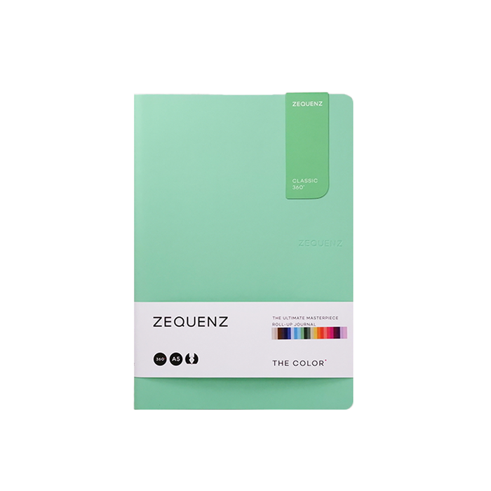 Green Zequenz Color Journals A5 with dotted pages, featuring a vibrant cover and compact size for writing and note-taking.