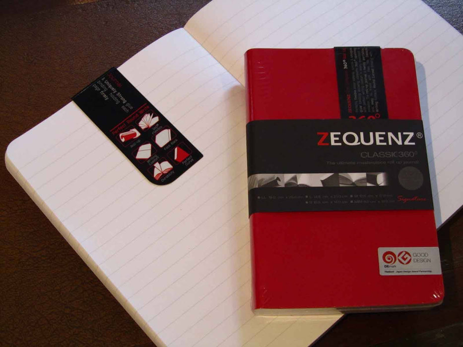 Zequenz Journal Classic 360 in black with lined pages, compact design, ideal for note-taking and journaling.