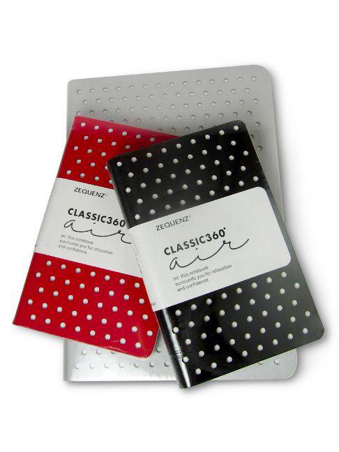Black Zequenz Journal Classic 360 Air, a sleek, compact journal with round pages and premium cover for daily note-taking.