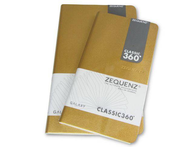 Silver Zequenz Journal Classic 360 Galaxy with lined pages, slim and medium size, ideal for note-taking and journaling.
